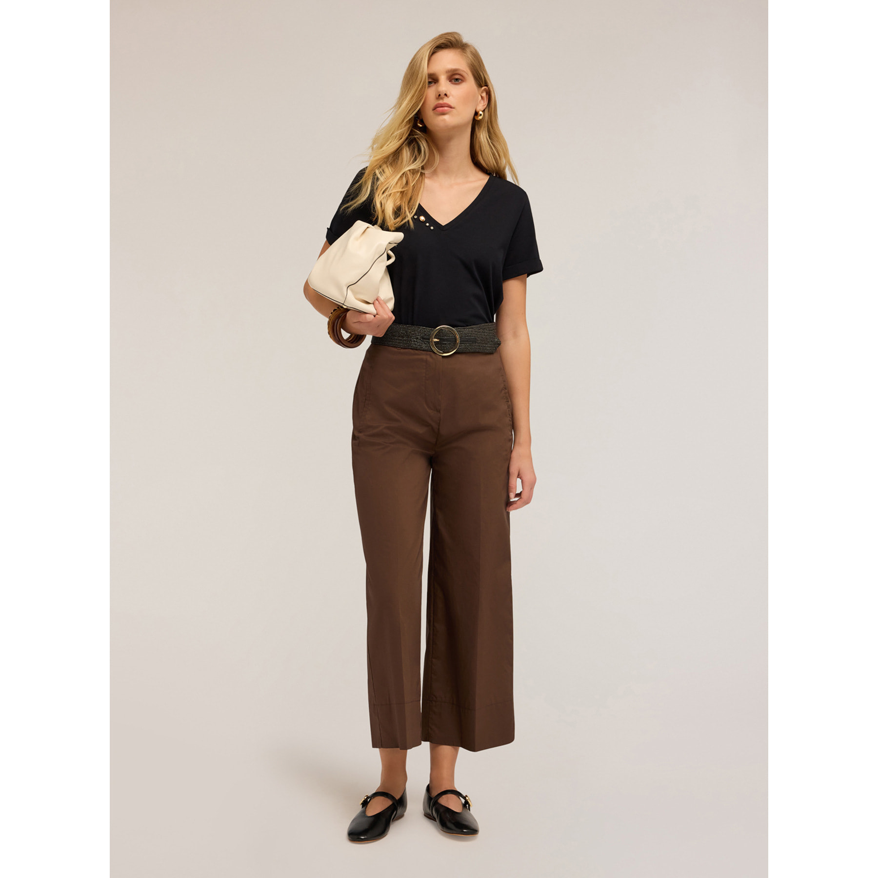 Motivi - Camiseta con bordado de piedras - Azul