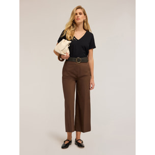 Motivi - Camiseta con bordado de piedras - Azul