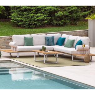 Salon de jardin en angle en aluminium - 6 places - BANGKOK