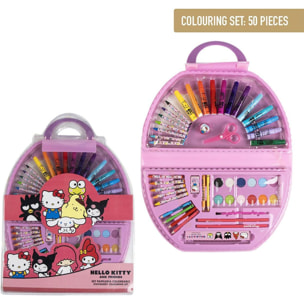 Set Papelería Coloreable 50 Piezas Hello Kitty