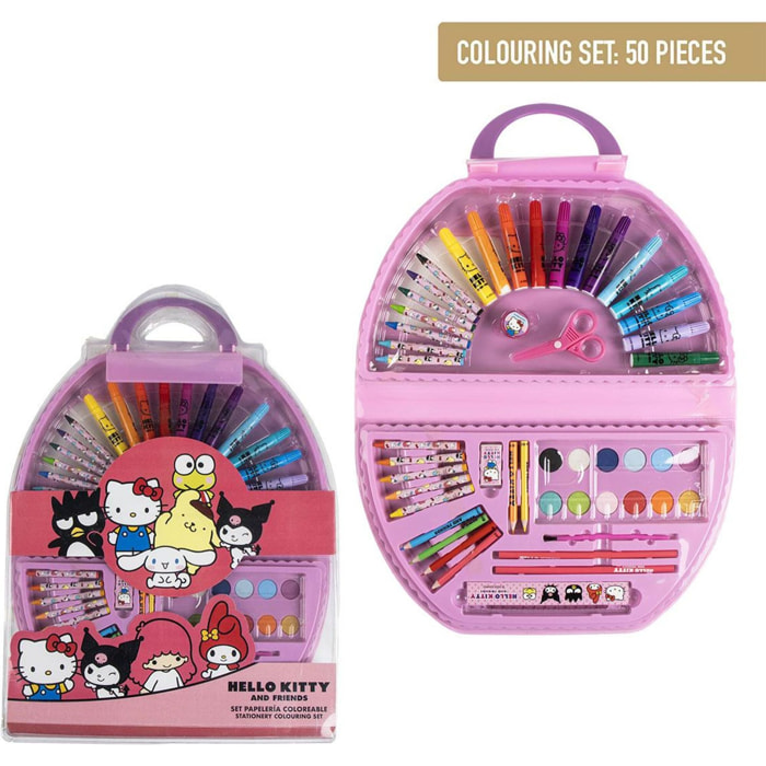 Set Papelería Coloreable 50 Piezas Hello Kitty