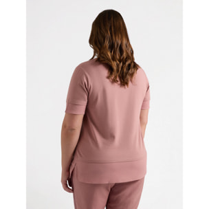 Fiorella Rubino - Camiseta con estampado de hojas - Rosa cipria