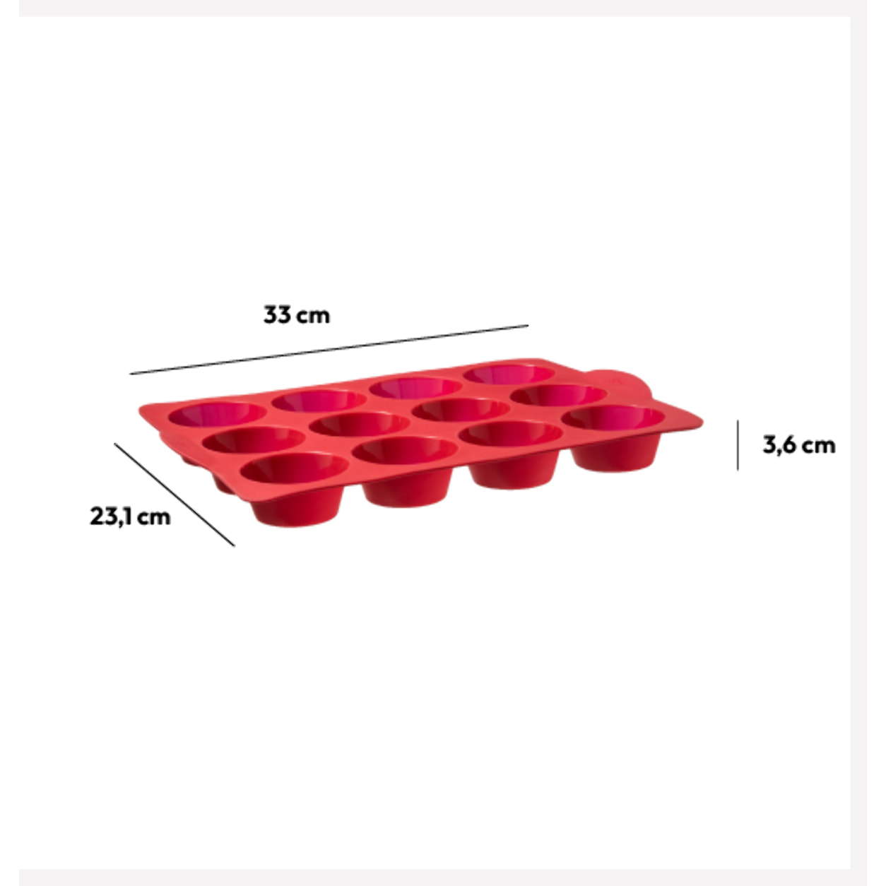 Moule 12 muffins silicone- Rouge Silicone Pro