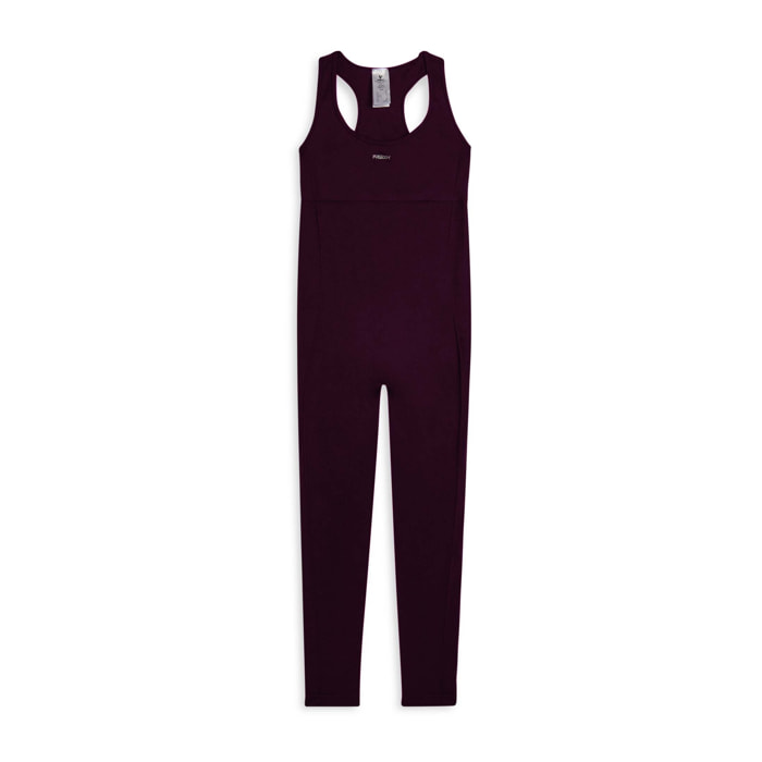 Tuta jumpsuit seamless con schiena scoperta e cuciture shaping