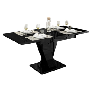 Xandriel - table à manger extensible - noir - 4 à 6 personnes - Noir