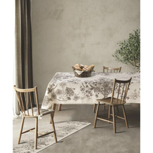 Tovaglia floreale antimacchia e lavabile 100% polylino TOILE
