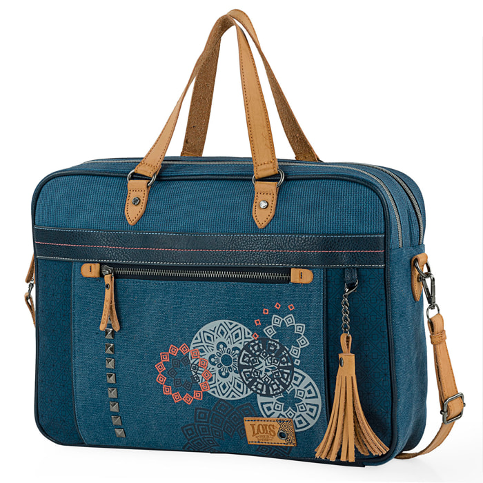 Bolso Maletin Portaordenador Mujer Lois Pasadena Azul