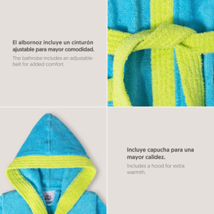 Albornoz Infantil Panda Turquesa