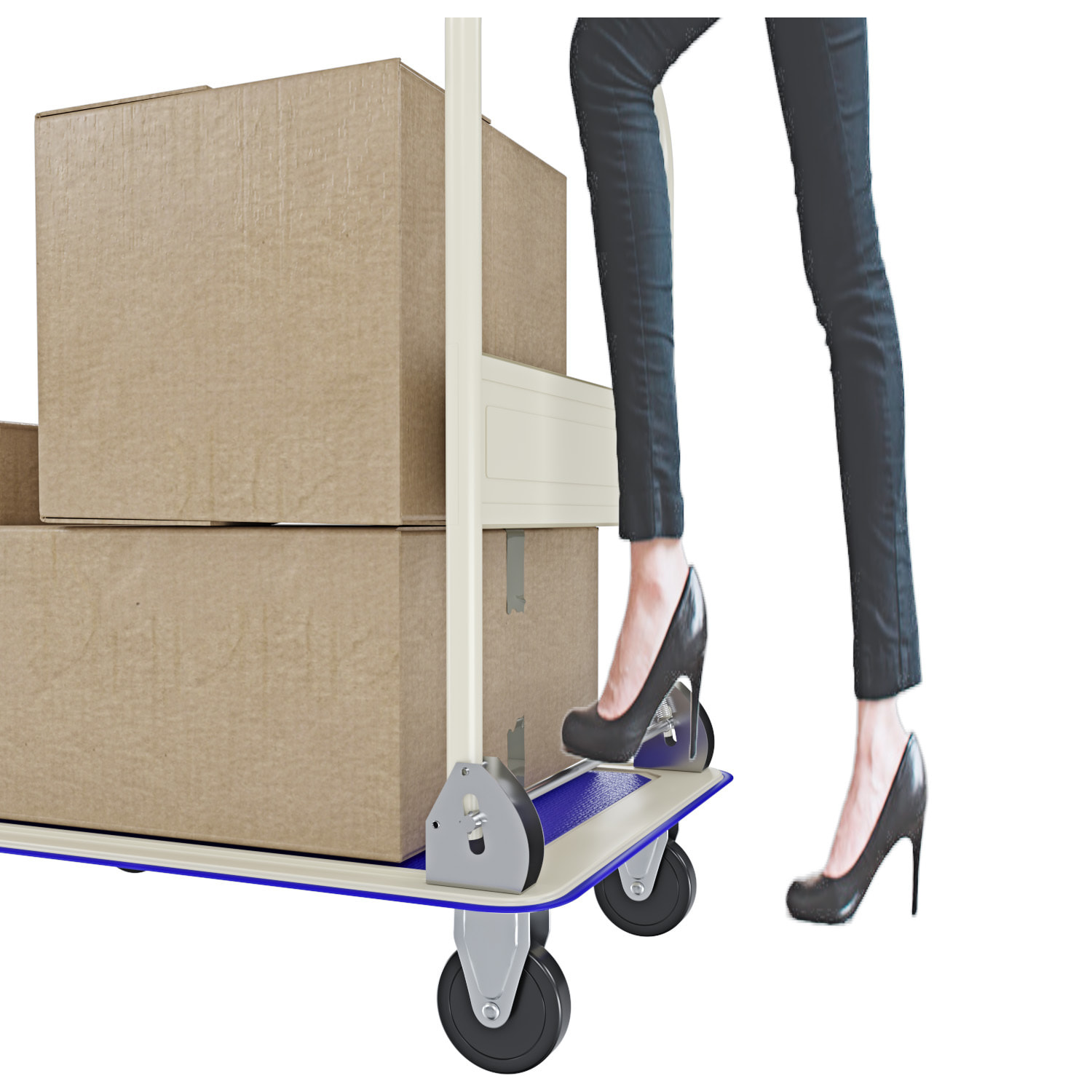 Carrello Richiudibile Pieghevole Portata 150 Kg 4 Ruote Carrellino Trasportatore Pianale Acciaio Antiscivolo Portapacchi Trasporto 82 x 48 x 72 Cm Blu