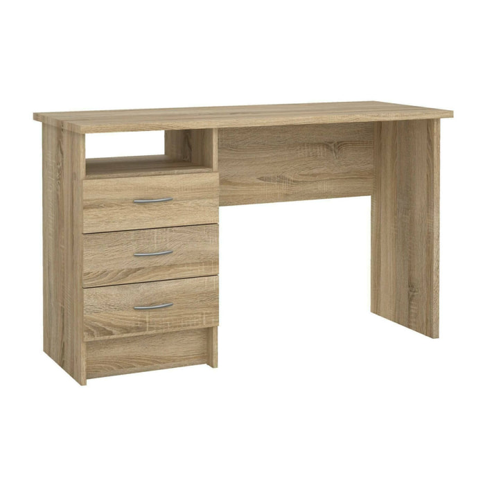 Scrivania Andre, Scrittoio multiuso, Tavolo per ufficio porta PC, Piano di lavoro, 120x48 h72 cm, Quercia