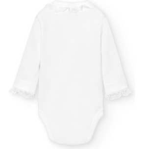 Body cruzado bebé manga larga puntilla