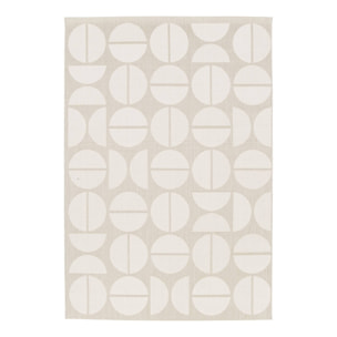 Tapis intérieur/extérieur motifs géométriques beige polyester recyclé Megan 160x230cm