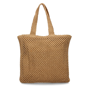 Bolso de hombro para mujer, material de rafia, diseño elegante y moderno con adorno en la parte delantera