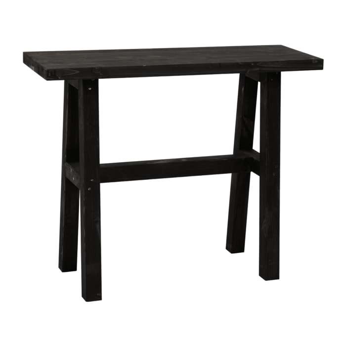 Console en bois massif en noir de 100x80cm Hauteur: 80 Longueur: 100 Largeur: 35