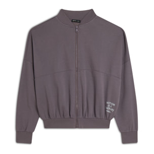 Felpa donna comfort fit chiusura zip e collo stile bomber