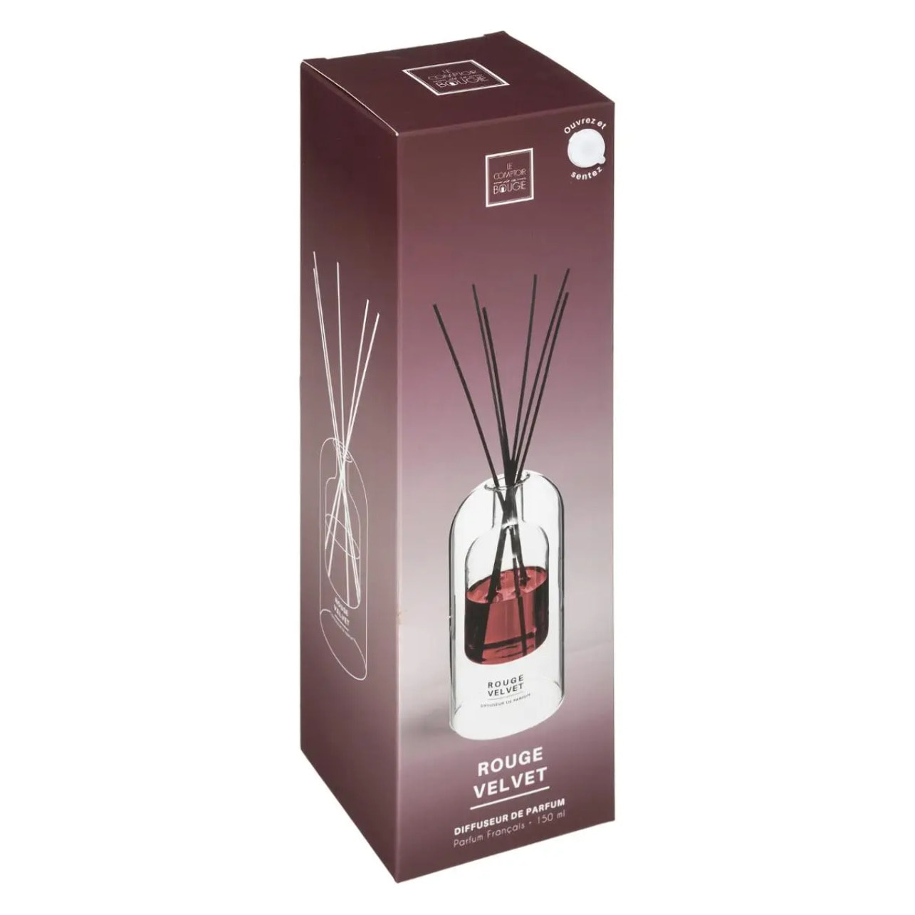 Diffuseur de parfum Ilan 150ml verre rouge velvet