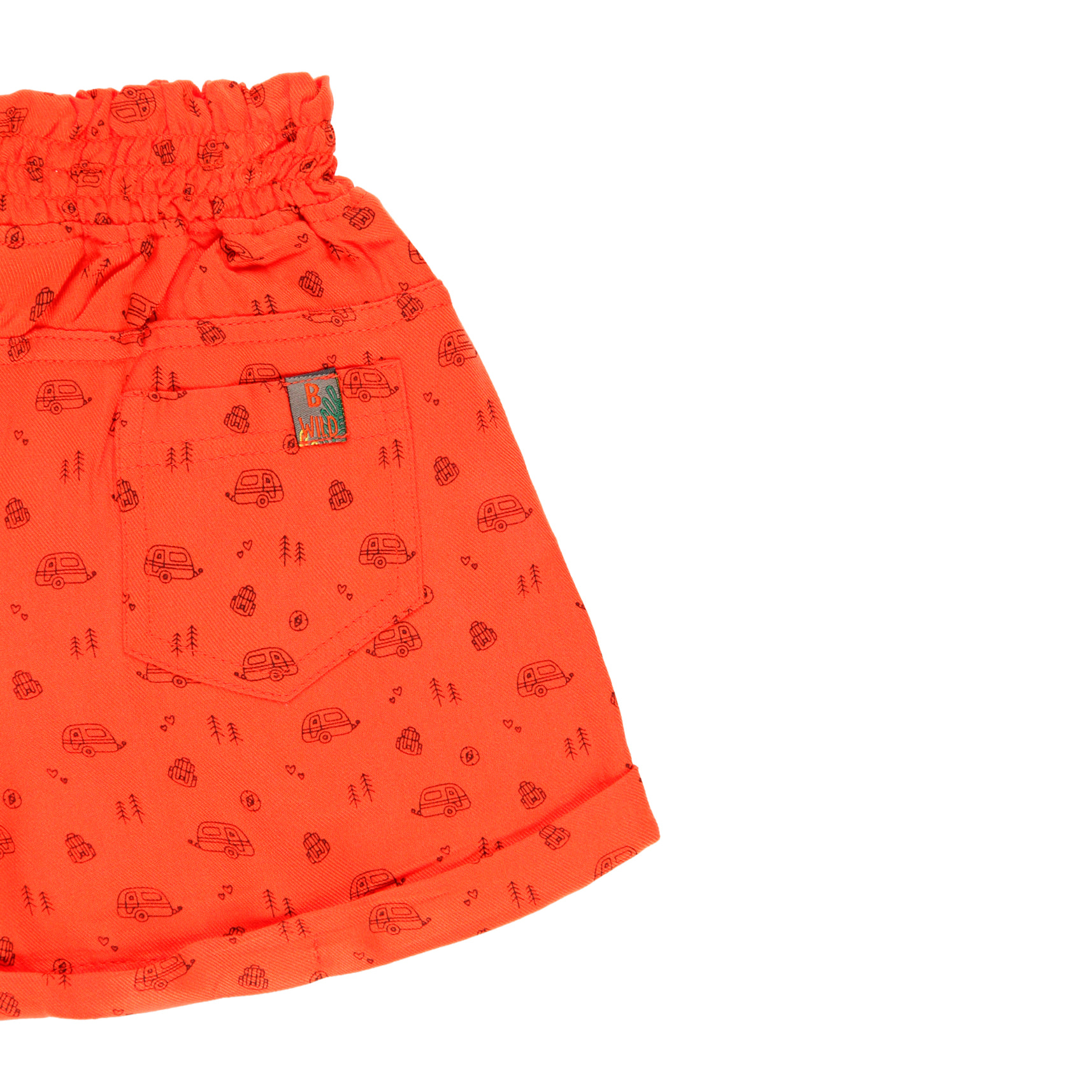 Short sarga viscosa estampado de niña