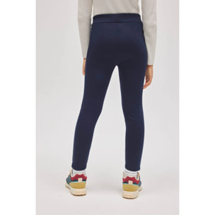 Leggings termici da bambina in pile blu navy