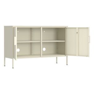 Credenza in metallo 2 ante 100x40x72cm avorio - Pop