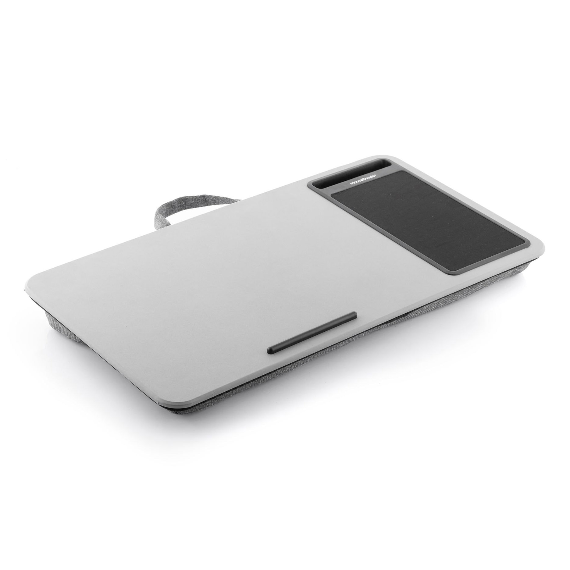 Scrivania Portatile Computer Con Cuscino XL Deskion Innovagoods - Grigio E Nero - 57,5x30,5x5,8 cm