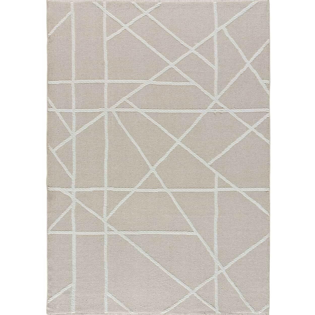 LUX Alfombra geométrica en estilo étnico en color blanco, varias medidas disponibles.