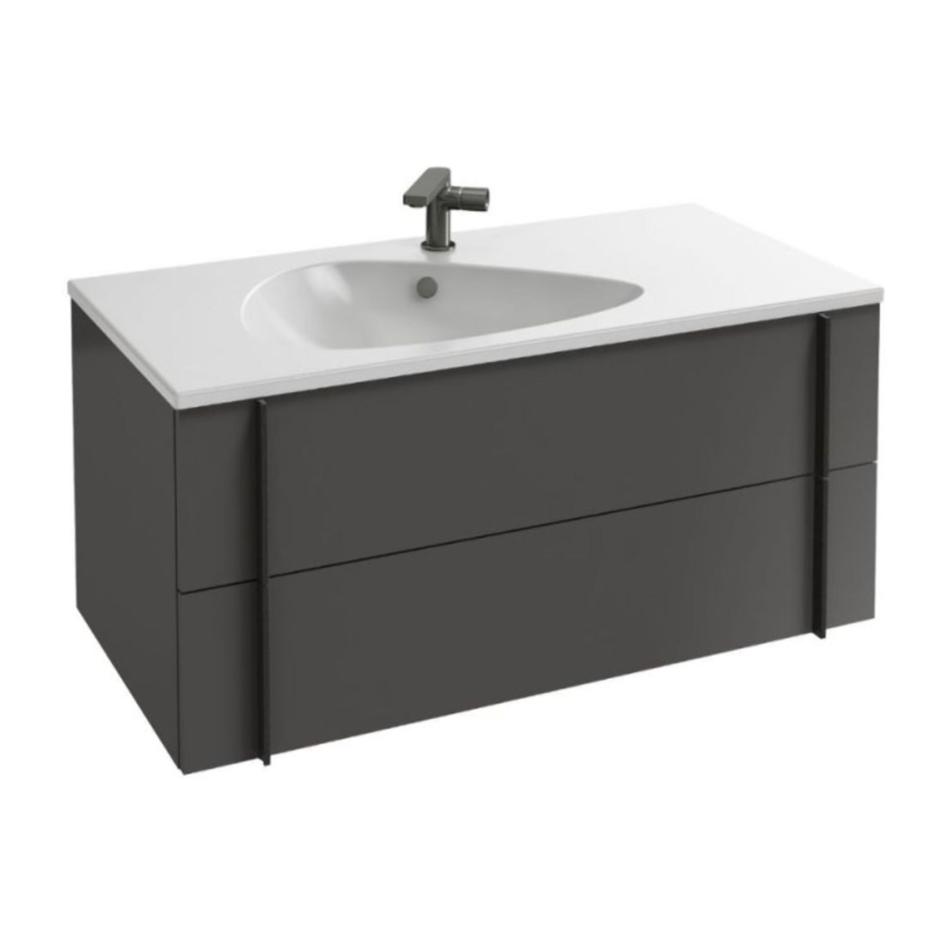 Meuble vasque Nouvelle Vague gris brillant