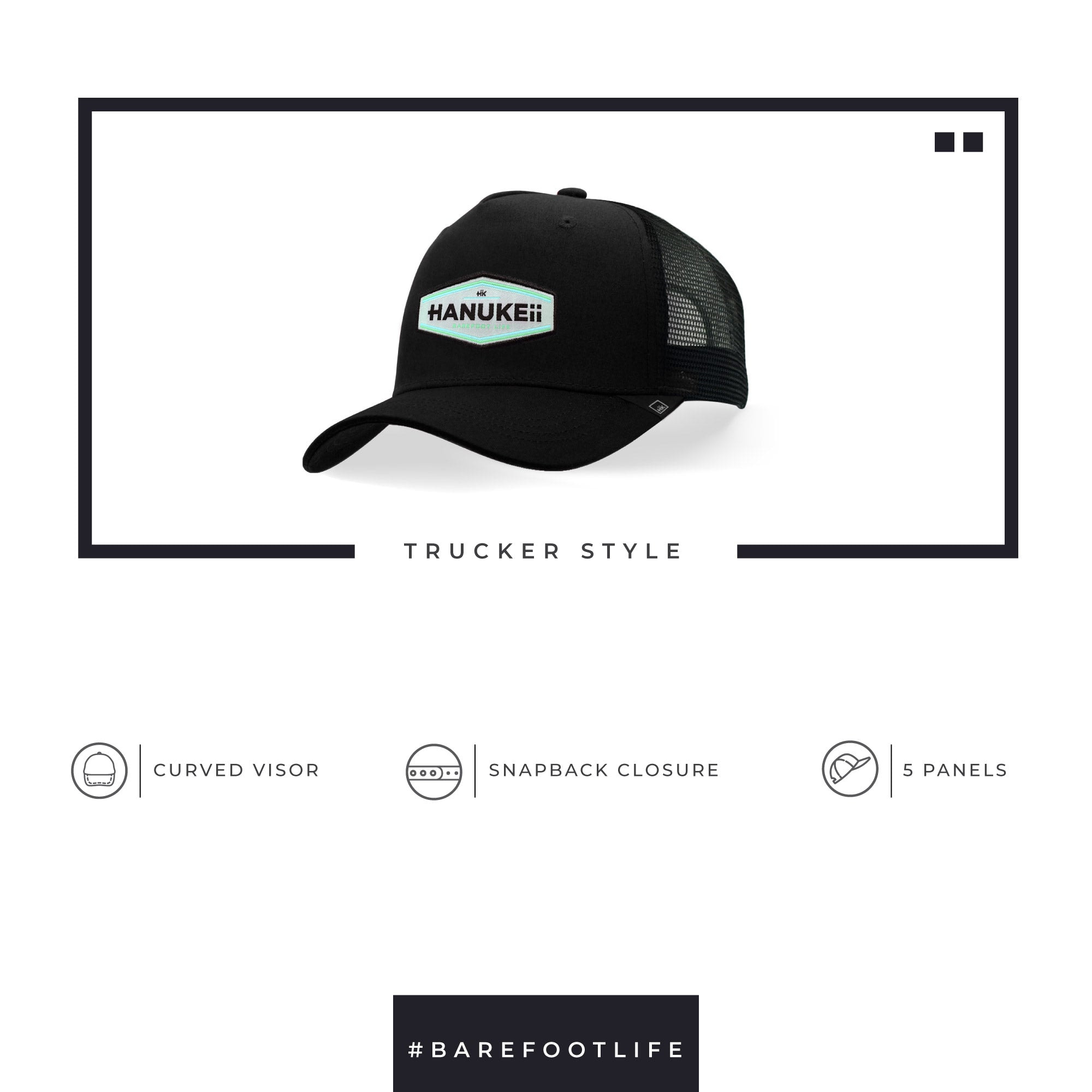 Gorra Trucker mujer Hanukeii Venice Negro