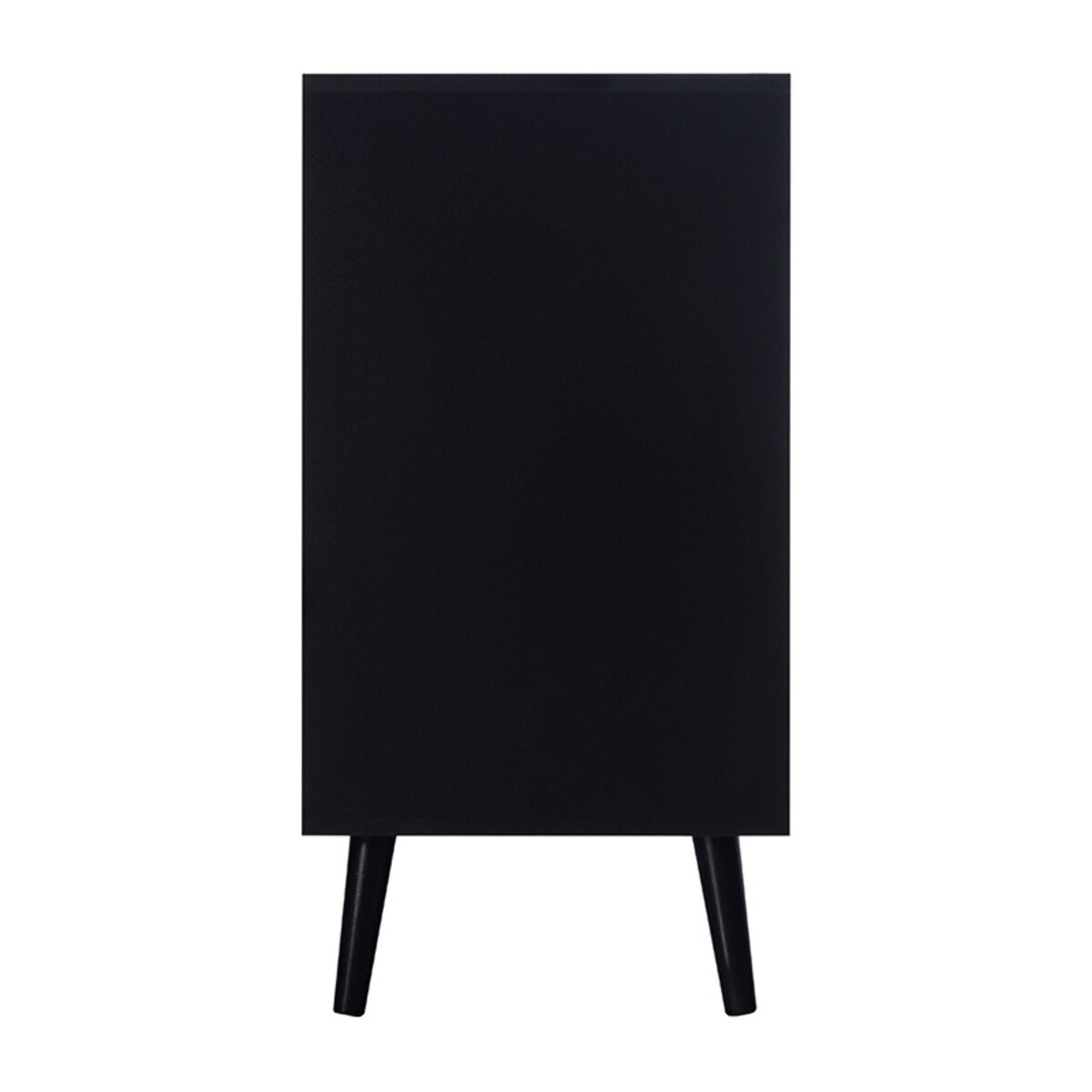 Goto - buffet haut - noir et cannage - 2 niches et 1 porte - 80 cm - Noir