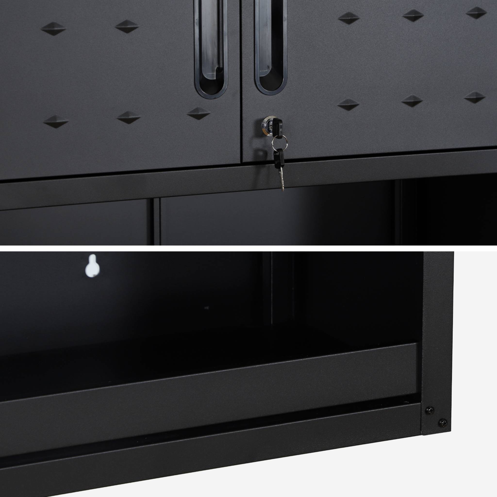 Meuble haut de rangement pour garage avec étagère