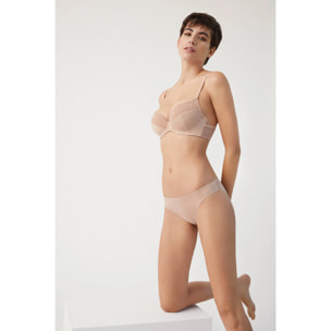 Mini slip invisibile con pizzo beige