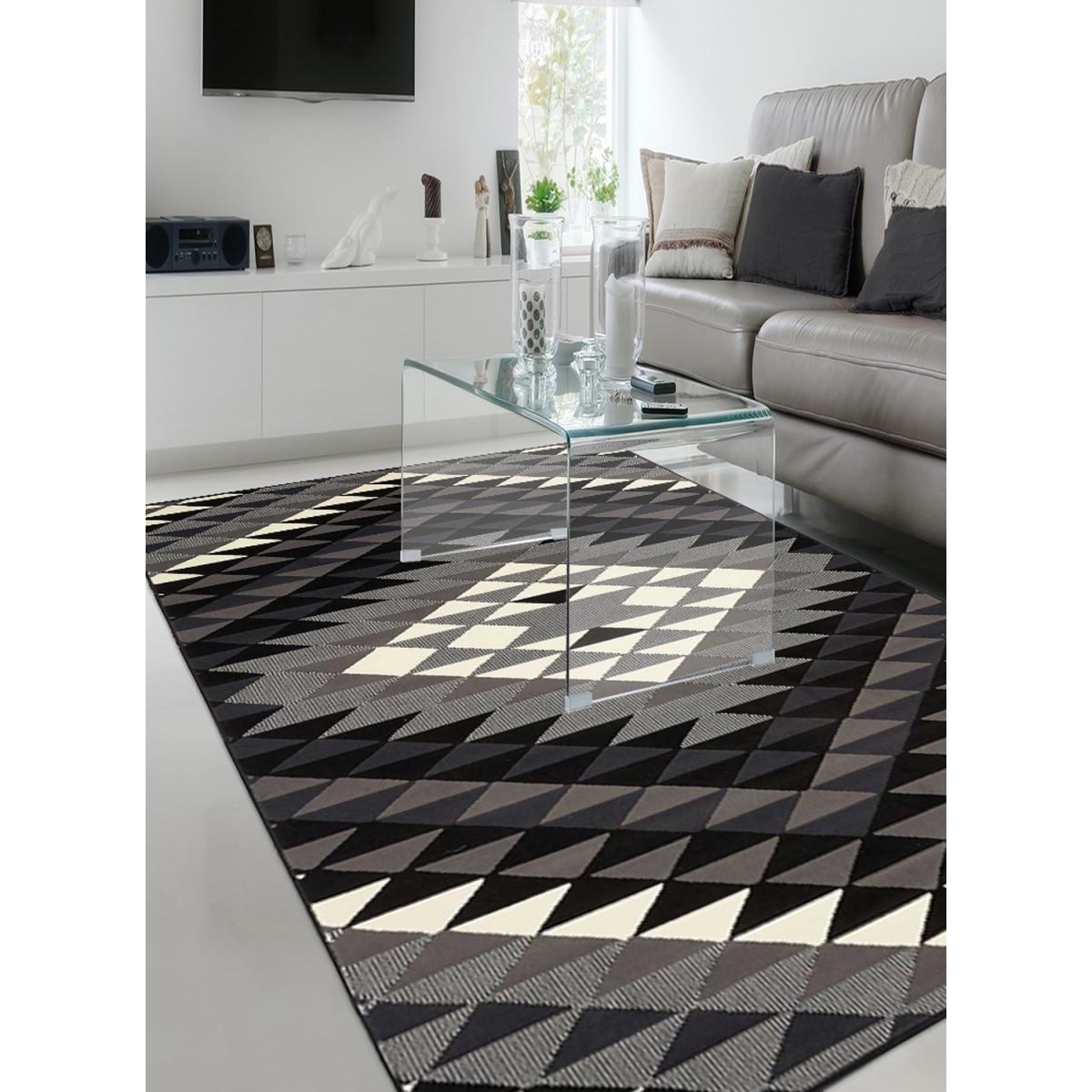 Tapis salon et chambre tissé motif géométrique JAME
