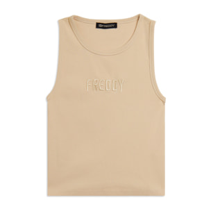 Canotta Cropped con logo FREDDY ricamato