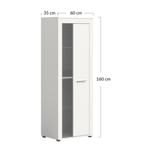 Stafford - vitrine - blanc - 2 portes - 60x159 cm - Blanc