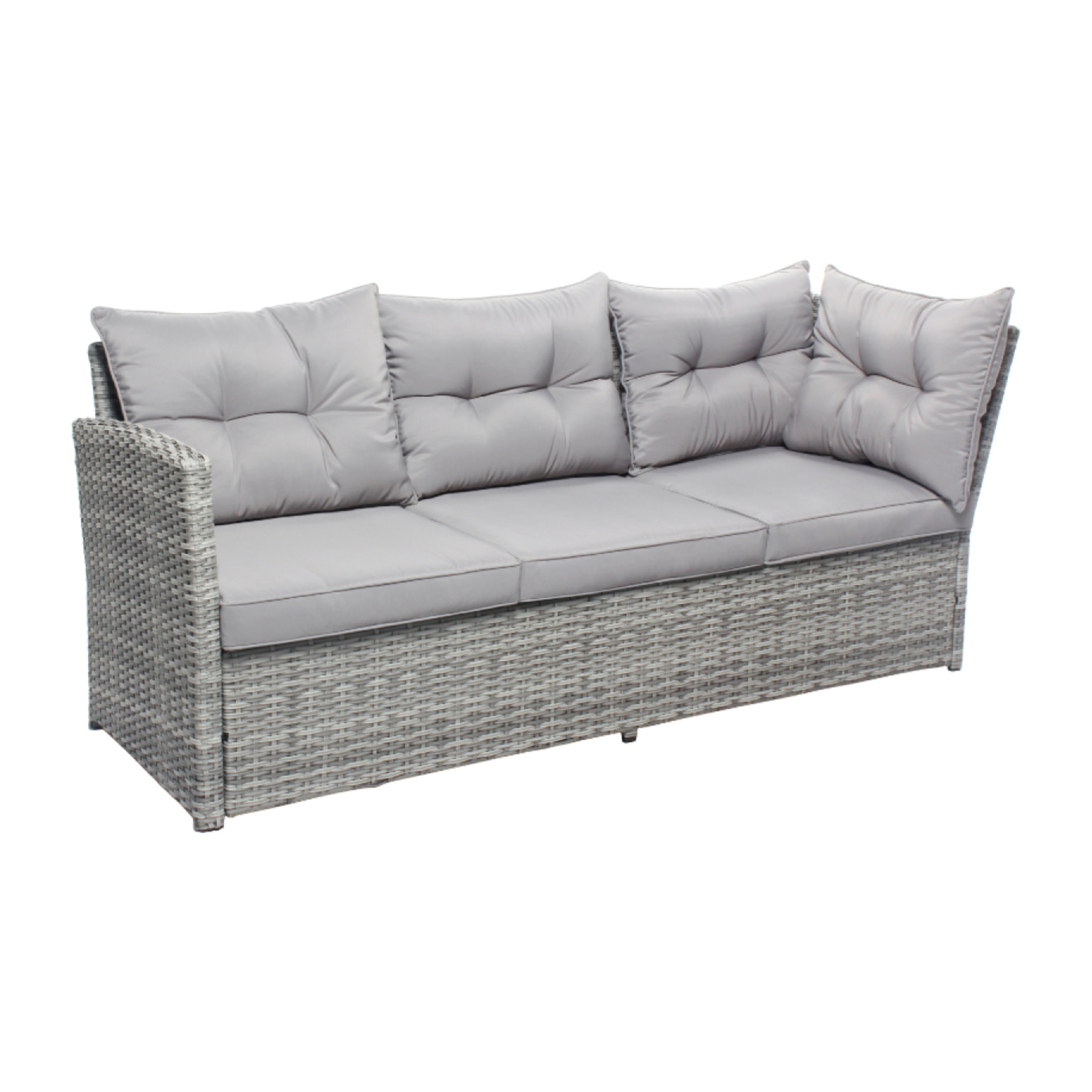 Salon de jardin 6 places gris - OMOA