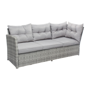 Salon de jardin 6 places gris - OMOA