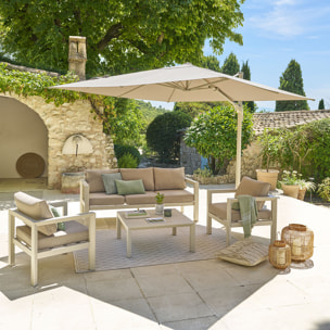 Parasol déporté "Melhia" lin 3x3m