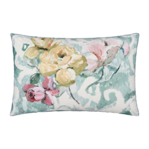 Taie d'oreiller imprimée en percale de coton, TAPESTRY FLOWER, Vert Clair Eau de nil