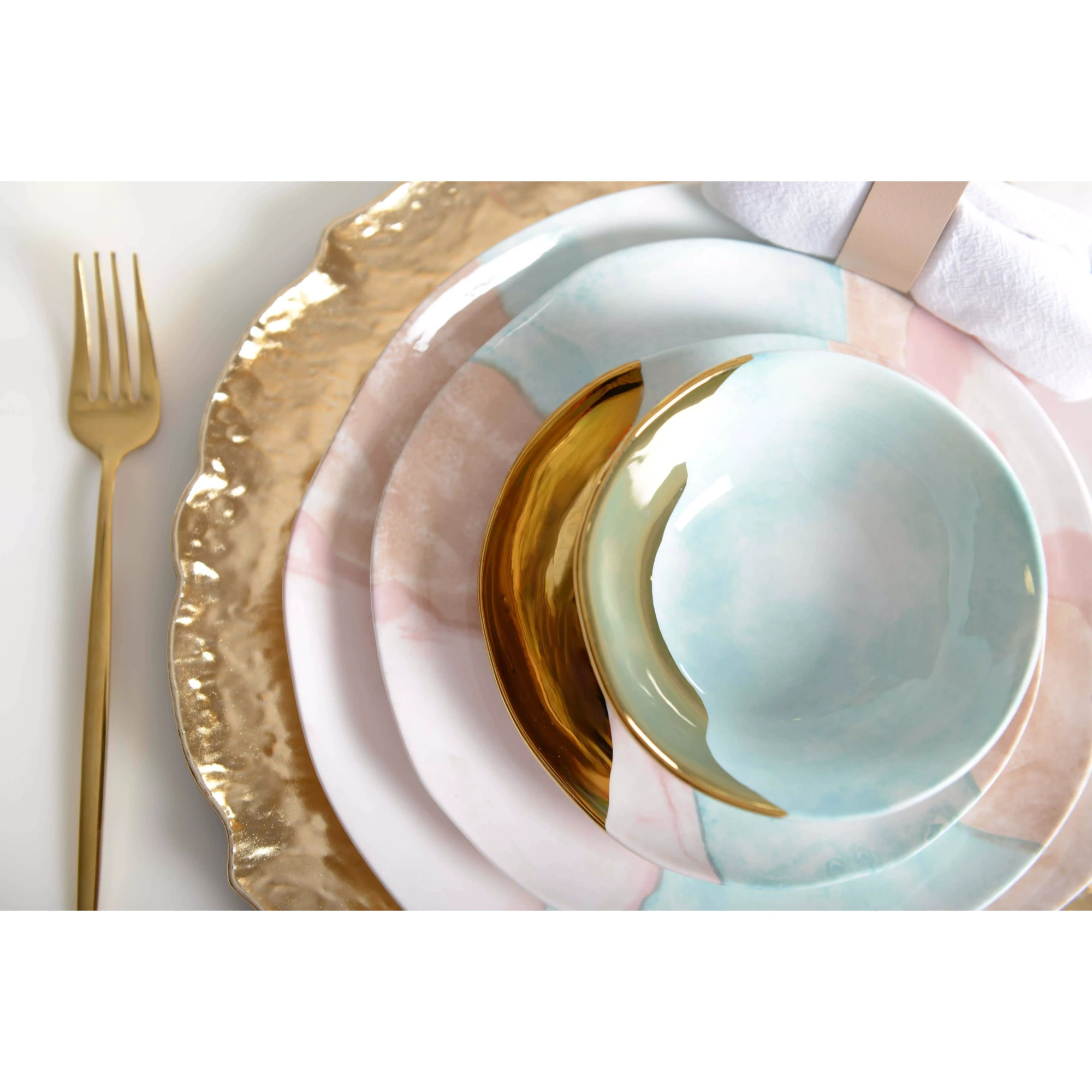 Lot de 6 Dessous d'assiette doré sans ailes