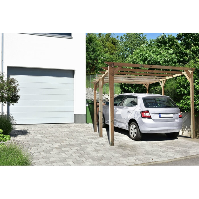 Carport voiture en bois "Solar II" 3 x 5 x 2.4