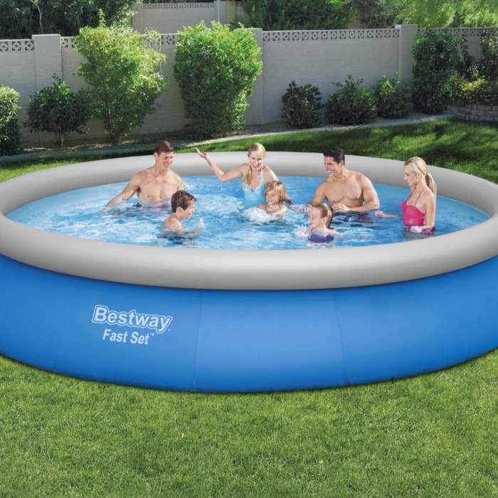 Bestway Piscine gonflable ronde Bestway Fast Set 457 x 84 cm bleu