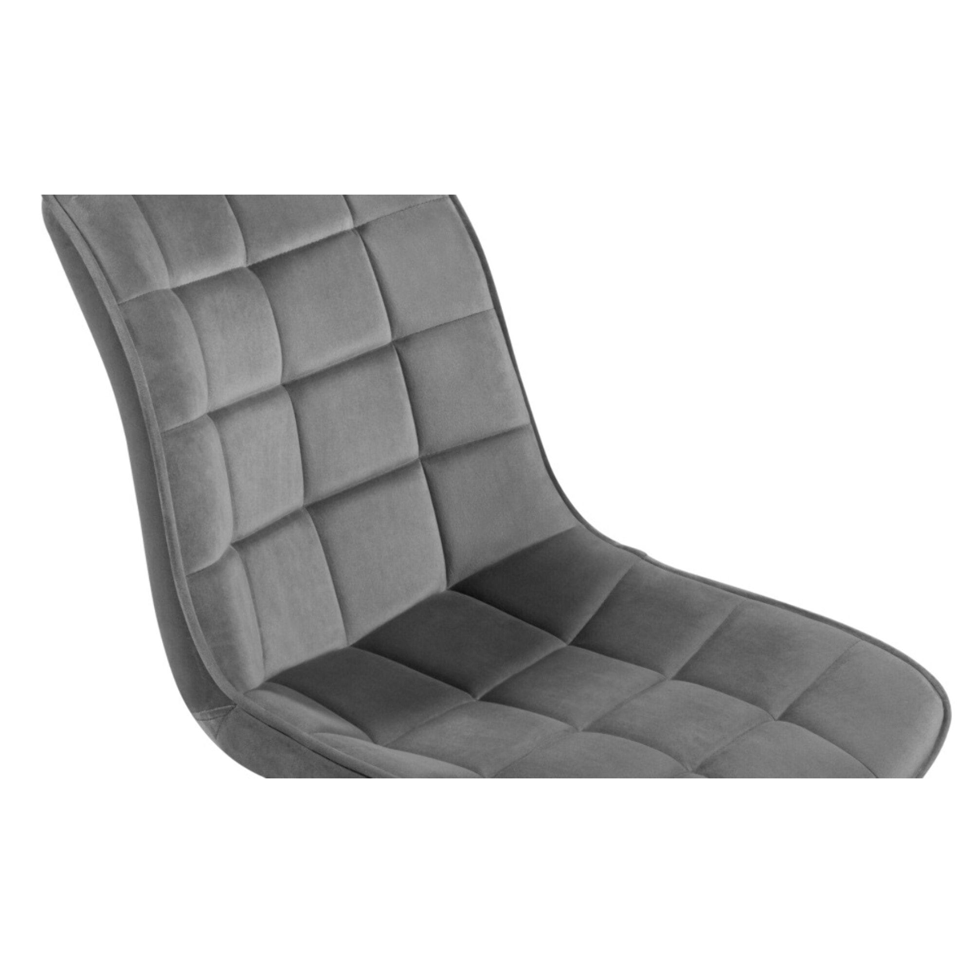 Chaises Melinda en velours - Gris clair - pieds noirs