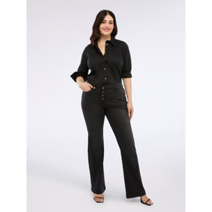 Fiorella Rubino - Jeans flare lavaggio dark grey - Grigio