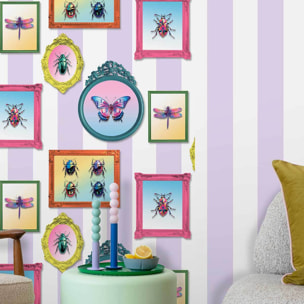 Papier peint lattes bois naturel sauge