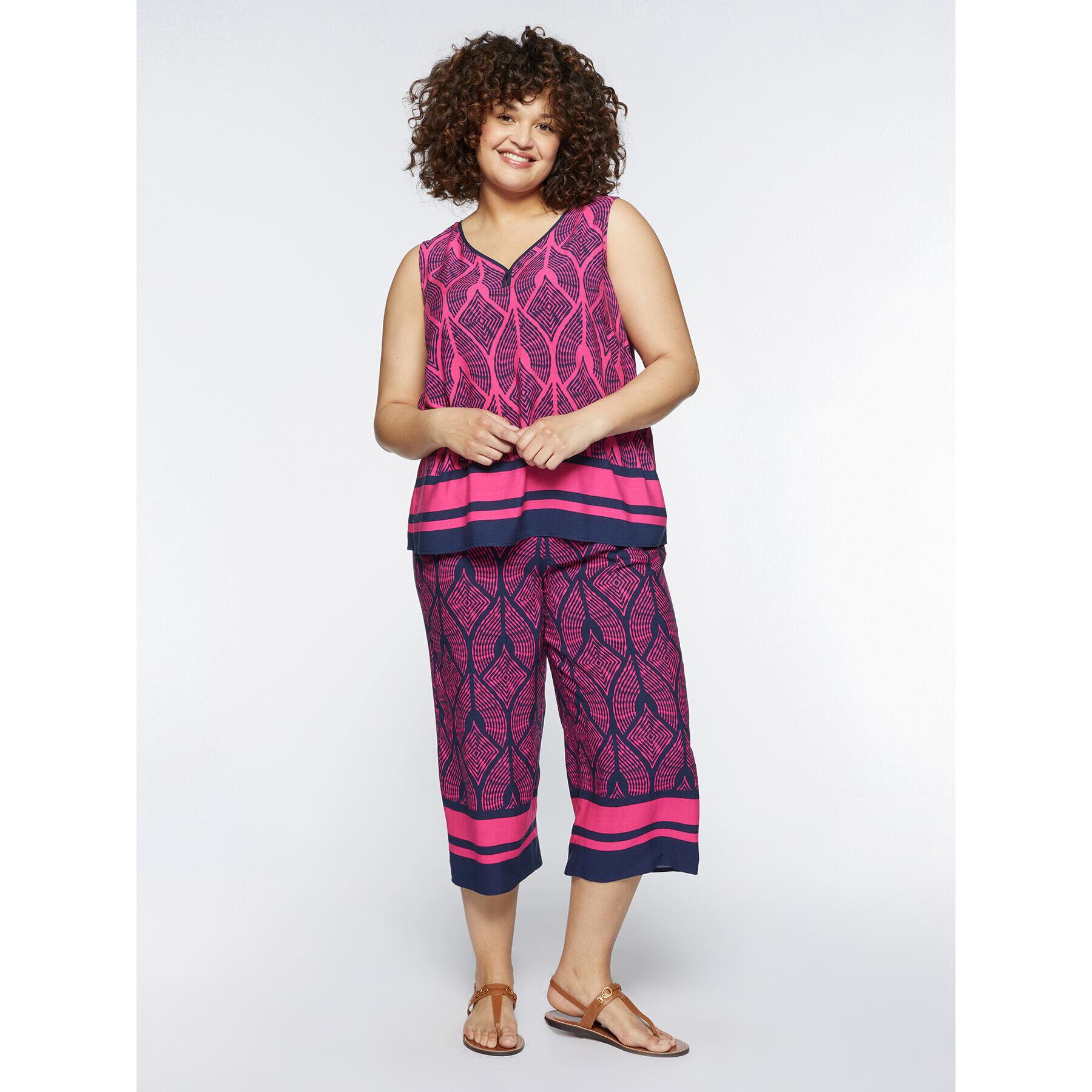 Fiorella Rubino - Pantalones estampados de viscosa ECOVERO™ - Fuchsia