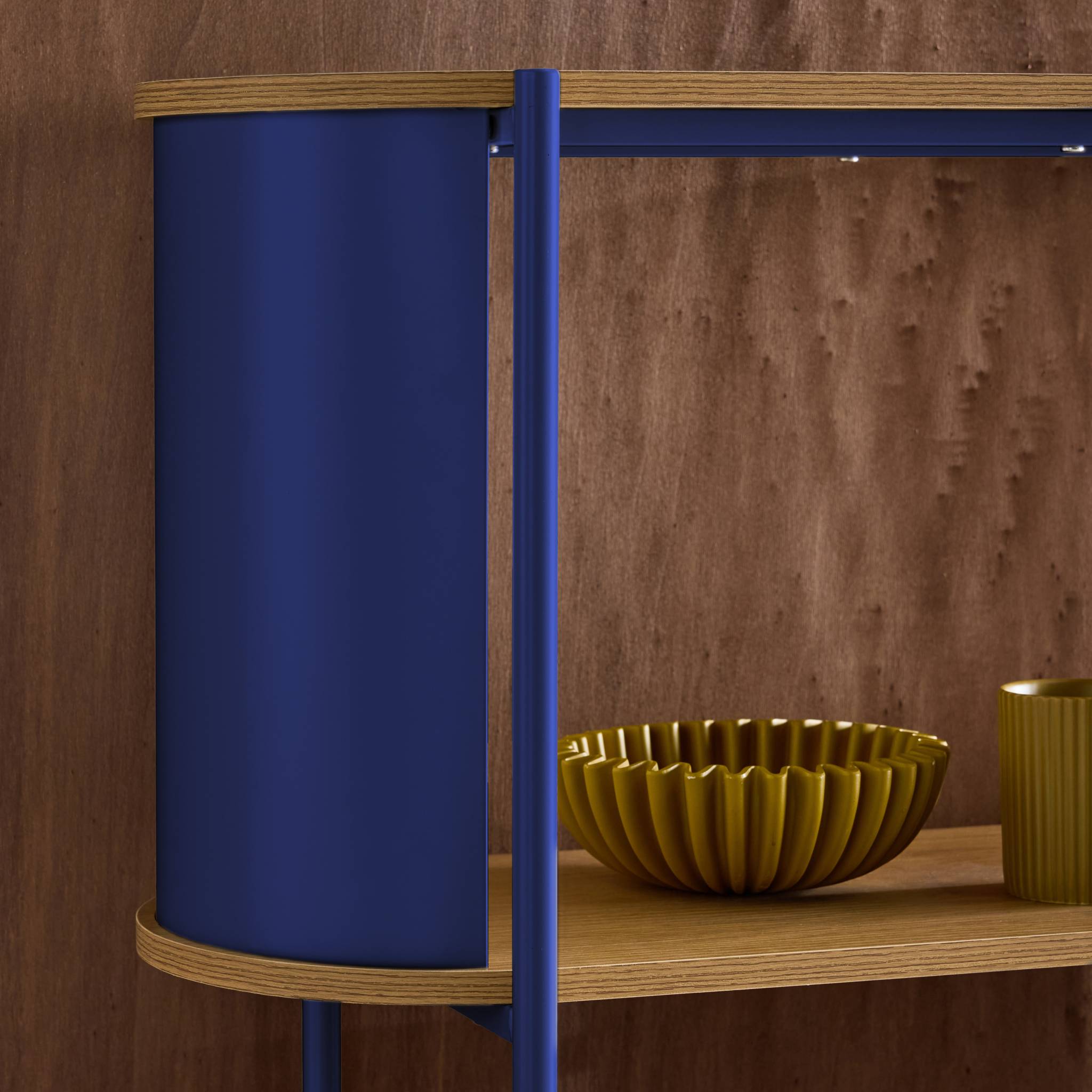 Etagère bibliothèque métal courbé et décor bois 5 niveaux MOLTO