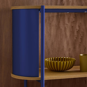 Etagère bibliothèque métal courbé et décor bois 5 niveaux MOLTO