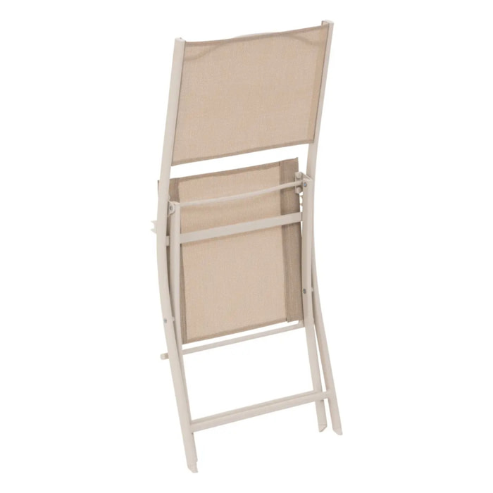 Lot de 4 chaises de jardin pliantes "Modula" lin et argile