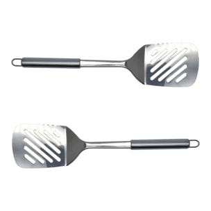 Set de 2 ustensiles de cuisine spatule de cuisine inox Fackelmann Elemental