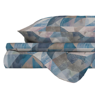 PARURE COPRIPIUMINO RIVER MATRIMONIALE SEPIK BLUE