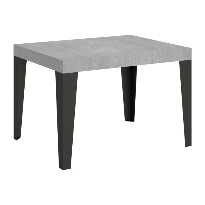 Table extensible 70x110/194 cm Flame Gris Béton cadre Anthracite